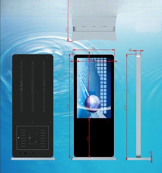 Lobby floor standing 46inch LCD loop AD video totem display player