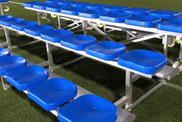 L4000xW240mm HDPE Chair Metal Bleacher Seats / Portable Grandstand Seating