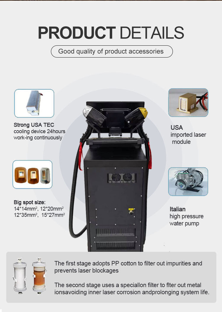 3 Wavelength Laser Hair Removal Machine 808nm Body Hair Removal Laser Equipment