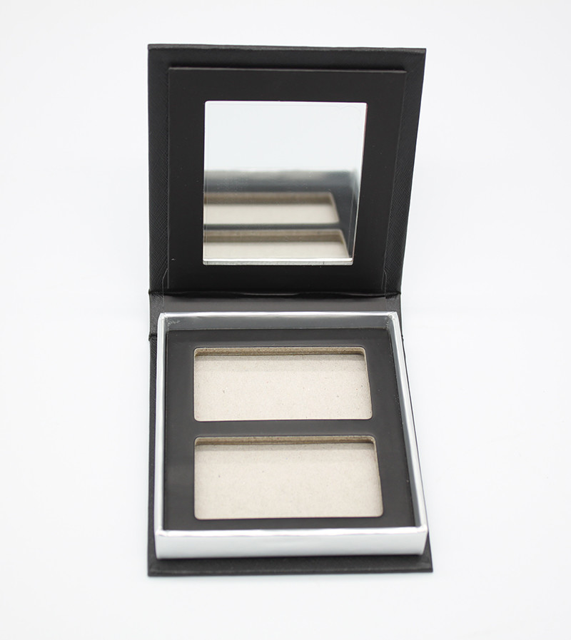 Booklet Style Custom Eyeshadow Boxes Case Magnetic C2S Paper Matte Silver