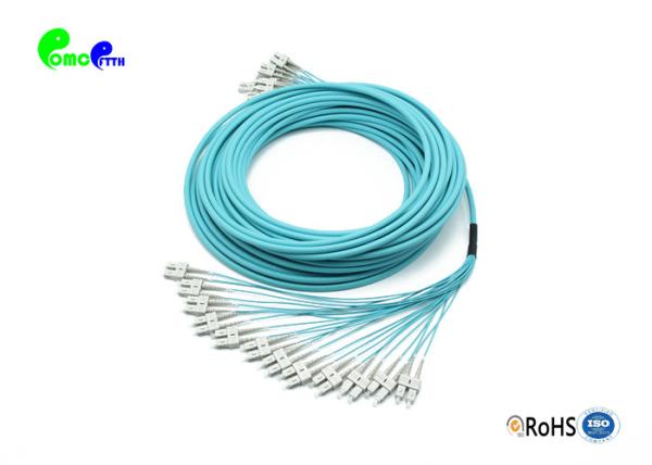 OM3 24F Fiber Optic Cable Patch Cord SC - SC 50 / 125μm OM3 aqua LSZH Breakout 2
