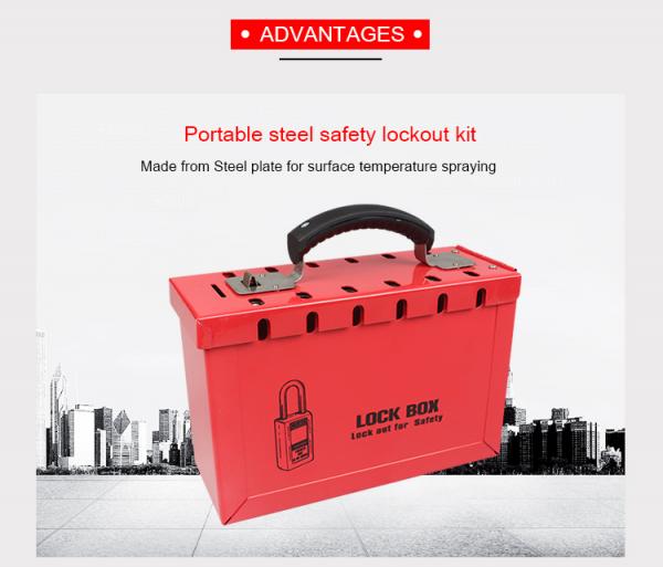 Industrial Safety Group Lockout Box , Wear Resistant Lockout Key Box Red Color