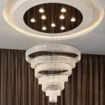 Modern Staircase Chandeliers For Living Room Lobby Club Luxury Ring Lights(WH-NC