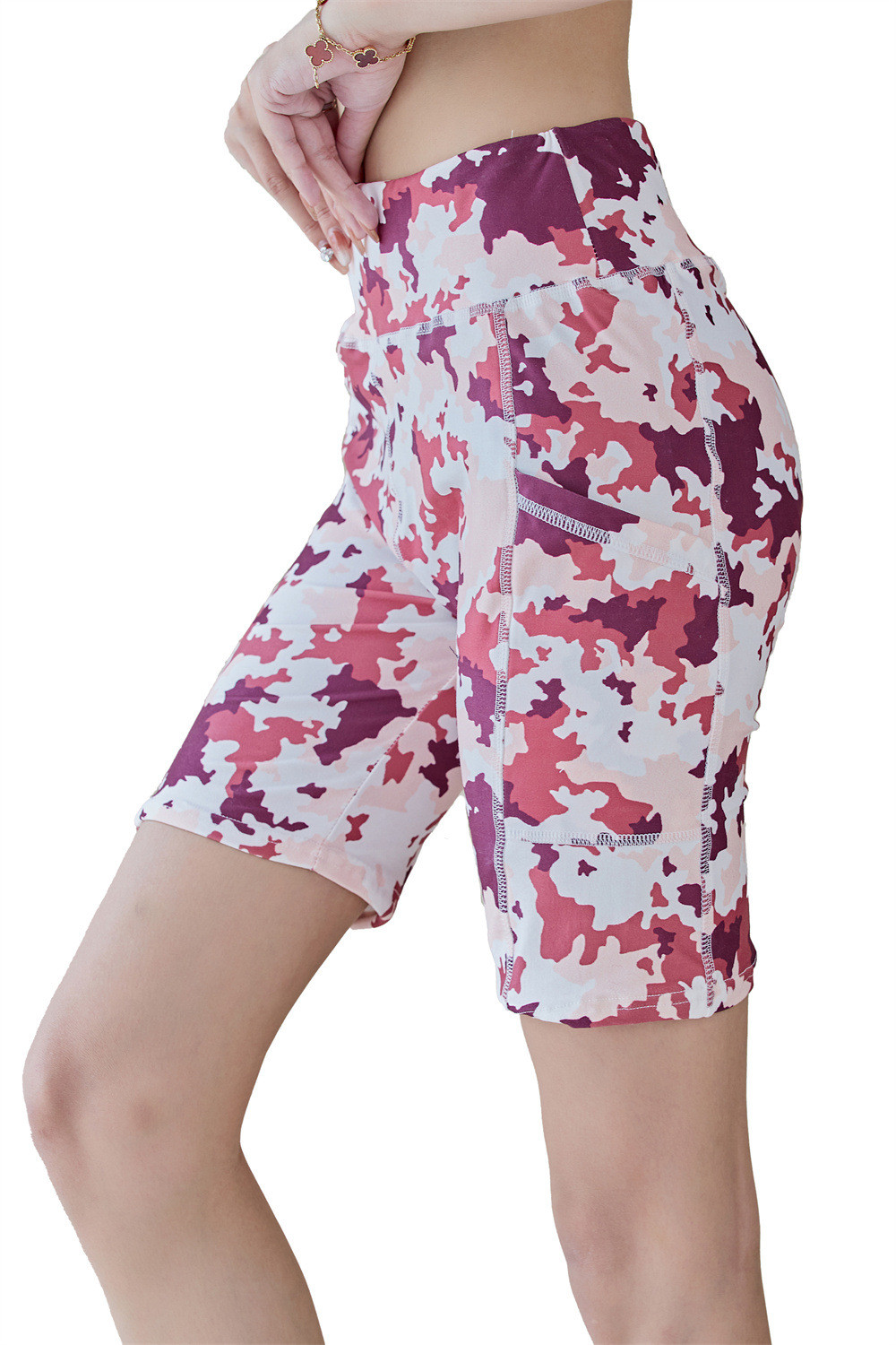 Machine Washable Custom Printed Leggings Seamless Gym Shorts For Women