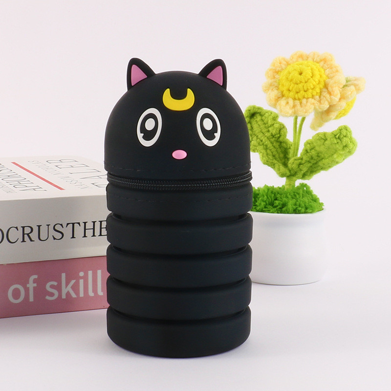 Upgraded 2-In-1 Silicone Pencil Pouch Pen Holder Pencil Pen Case Waterproof Easy To Clean School Office Supplies