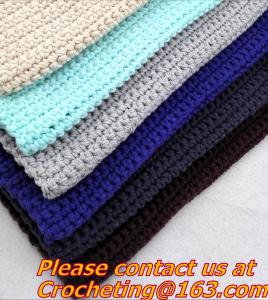Wholesale 100% handmade Crochet Blanket colorful stripe knitted baby blanket cover knit throw blanke from china suppliers