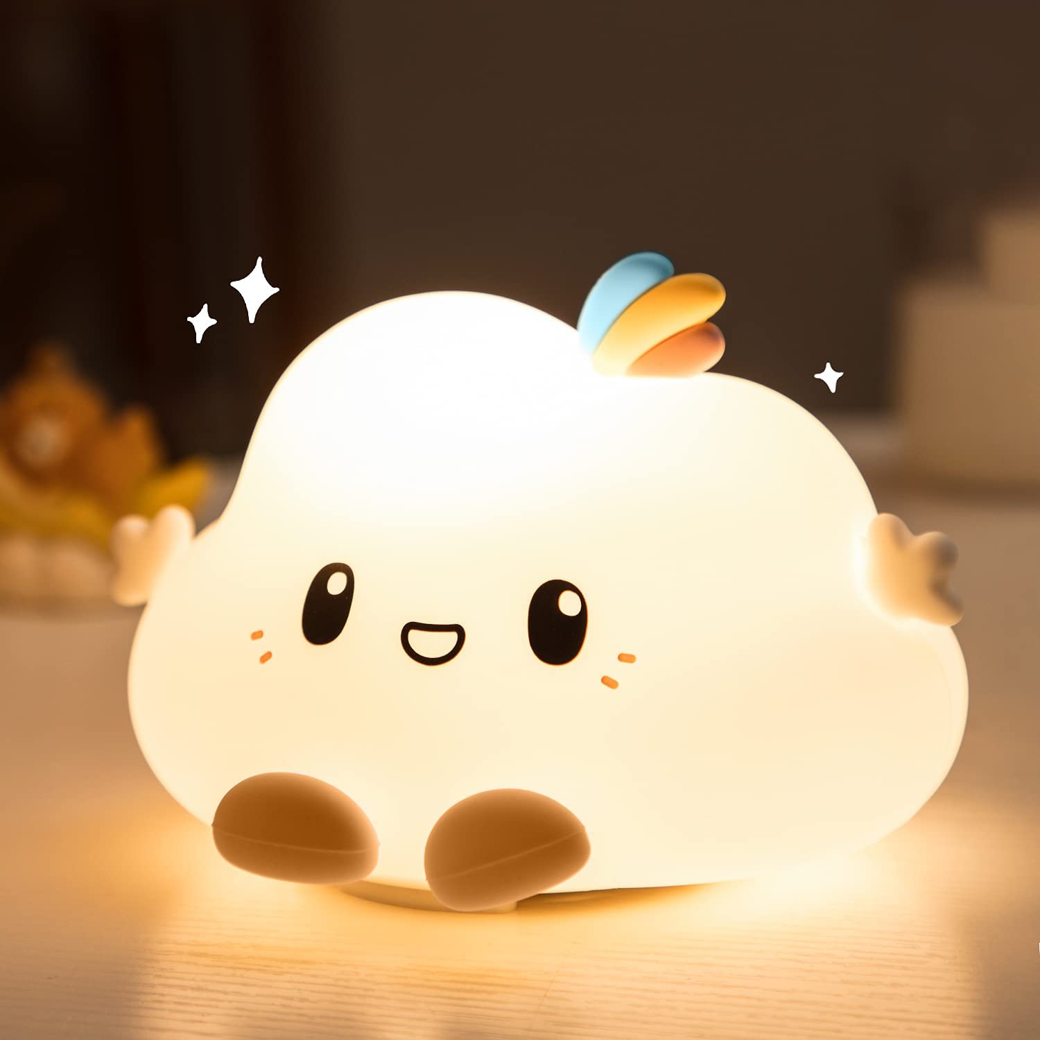 Modern Design Style 7 Colors/Changenable Home Decoration Silicone Night Light for Kids