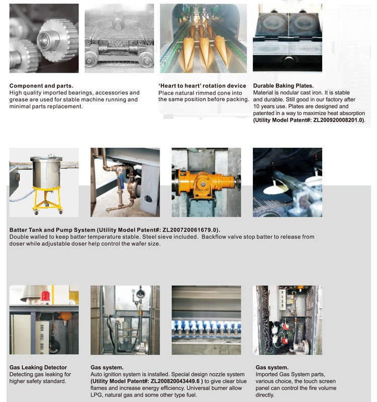 Semi Automatic Crisp Ice Cream Cone Making Machine Stainless Steel Equipment