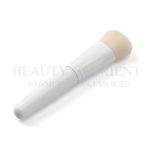 Wholesale Single Professional Foundation Brush With Baking Varnish White Aluminum Ferrule from china suppliers