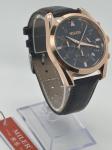 Stylish Black Dial Quartz Watch 30m Waterproof Mineral Glass Surface Material
