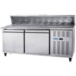 Stainless Steel Commercial Kitchen Worktable Pizza Salad Freezer Table