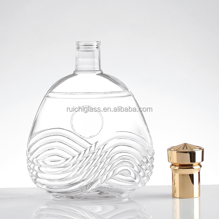Glass Beverages Tequila Rum Brandy Vodka Whiskey Gin Bottles made of Super Flint Glass