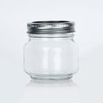 High Quality Clear Food Packaging Storage Round Glass Mason Jar With Aluminum