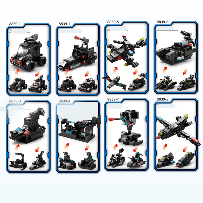 2.4G 35 in 1 Shape Changeable Multi Building Block SWAT Car RC Electric Toy for Teens