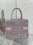 Small Christian Dior Booktote Pink And Gray Toile De Jouy Sauvage Embroidery