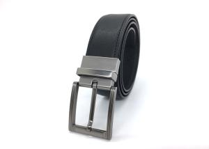Wholesale Men’s Genuine Leather Reversible Belt Classic 1.4” Width Rotating Buckle from china suppliers