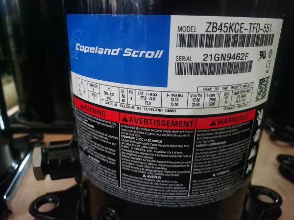 3 Phase Copeland Refrigeration Compressor 12HP 121000BTU ZP143KCE-TFD Black