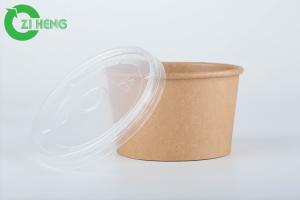 Wholesale Environmentally friendly kraft disposable paper biodegradable 8oz soup bowls with lid from china suppliers