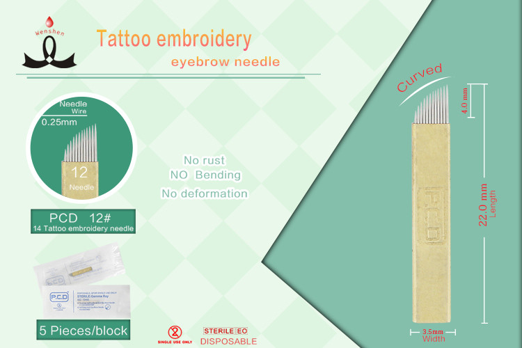 Safe Clean Microblade Needles 14 Pin Eyebrow Embroidery Tattoo Blade