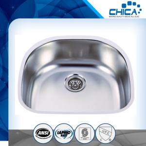 Wholesale Pressed kitchen sinks with single bowl undermount kitchen sink with SUS304 and silver color from china suppliers