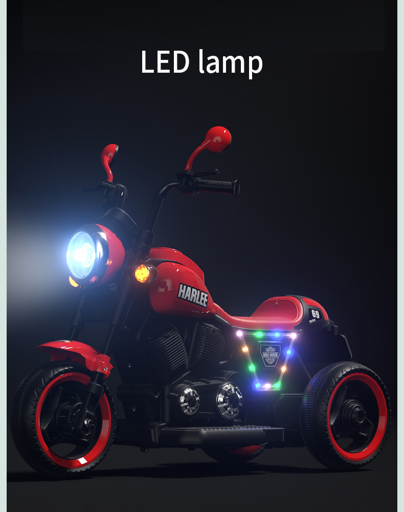 77*75*85 Pink Green Red Yellow Children's Electric Motorcycle with Single/Double Mode