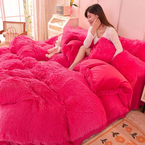 Customizable Modern Style Rainbow Color Faux Fur Velvet Fluffy Plush Soft