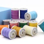 Waterproof Black 0.8mm 1mm 100% Polyester Flat Waxed Braided Thread For