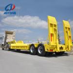 60T Max Payload Steel 2 Axles Lowboy Flatbed Semi Trailer for Long Distance