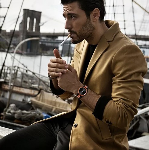 Custom Logo Wooden Mens Quartz Watch With Analog Dial Display , 2 Year Battery Life