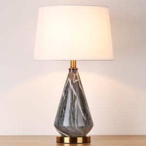 Wholesale Study Bedside Fabric Shade White Ceramic Table Lamp Base D35*H63CM E27 85lm/W from china suppliers