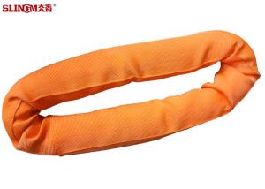 Wholesale Soft Orange 20 Ton Polyester Endless Slings , Eye To Eye Duplex Lifting Slings from china suppliers