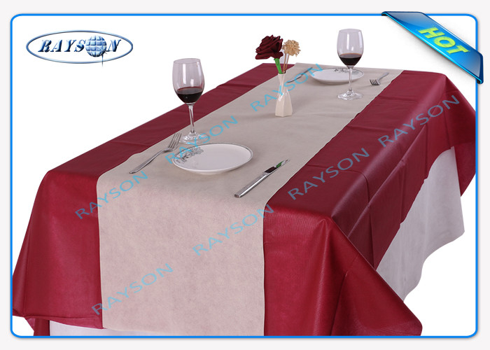 Environmental Friendly 45gr Small Roll Non Disposable Tablecloths With Printing Design