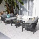 Direct Luxury Outdoor Rattan Patio Furniture Conversation Garden Rattan Sofa Set