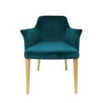 Restaurant Furniture Velvet Dining Room Chair with Solidwood Legs and NO Folded