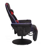Ergonomic PU Leather Reclining Single Gaming Sofa Chair with Footrest and Cup