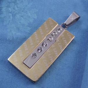 Wholesale 316L Stainless Steel Rectangle Square Shaped Necklace Pendant LPS0148 from china suppliers