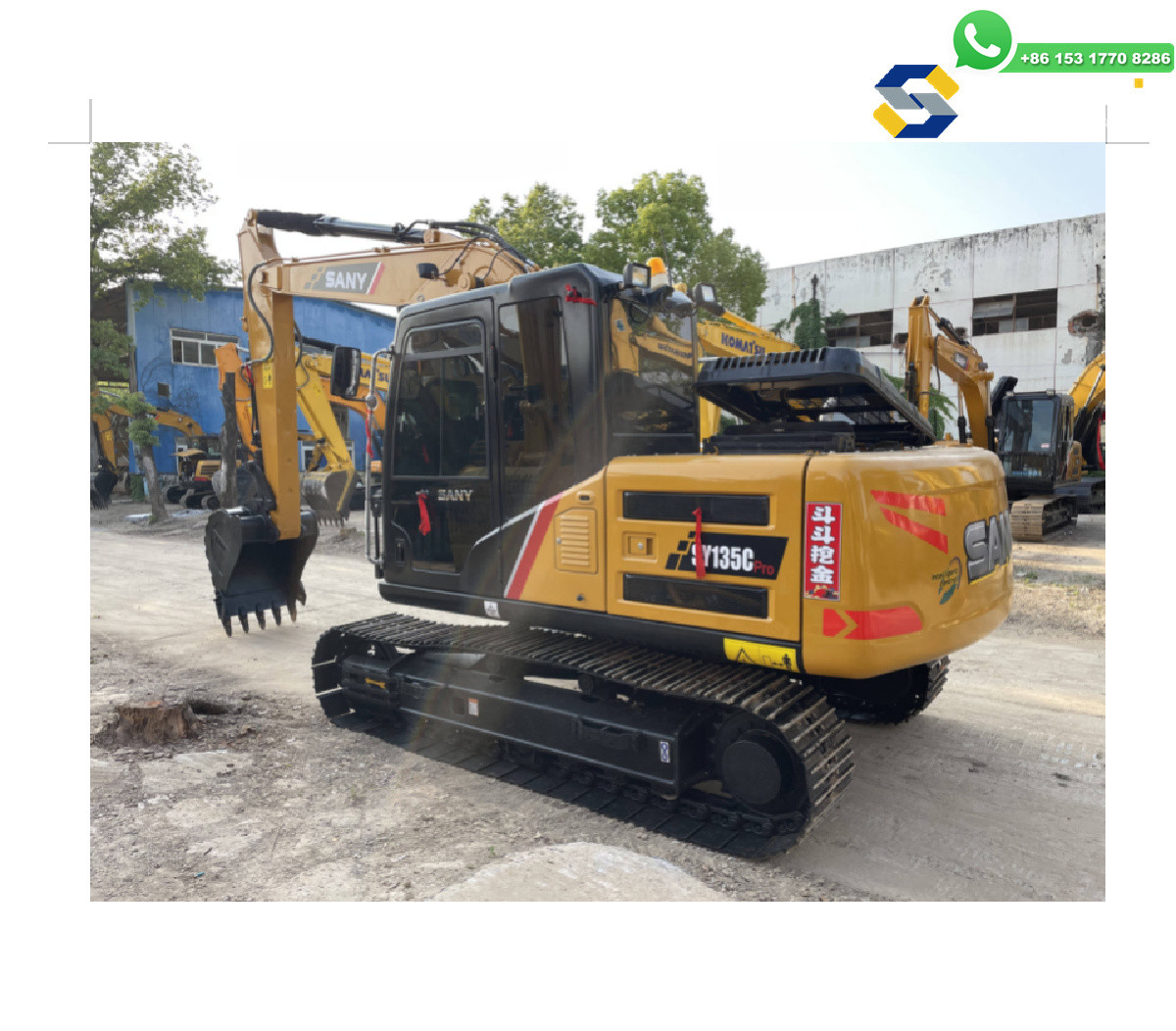 Used SANY Sy135CPro Excavator with Nice Condition China Original Machine Core Components Include Motor and Gearbox