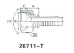 Silver Hydraulic Hose Fitting , JIC Female 74 Degree Cone Seal ( 26711 )