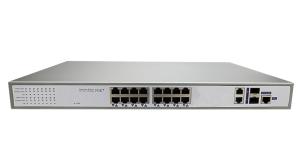 Wholesale 52V 450W 16 Port 1000M PoE Ethernet Switch SFP Connector Build In Power from china suppliers