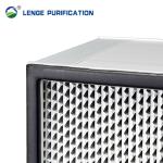 E12 99.5 % Stainless Steel Separator Cleanroom Hepa Pleated Filter With Glass
