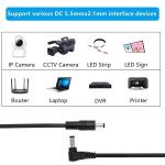 90 Degree Right Angle Male to Straight Male 5.5x2.1mm Barrel Jack DC Power