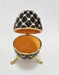Luxury Faberge Easter Egg Decorative Earring Ring Trinket Holder Box Hand