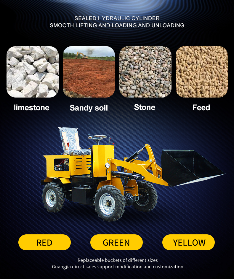Electric Start 1000kg Hydraulic Backhoe Loader Mini Front End Loader With Back Hoe