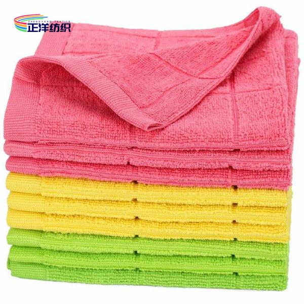 80% Polyester 20% Polyamide 40x40cm 300gsm Microfiber Plaid Style Car Cleaning