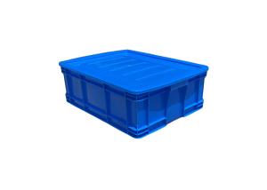 Wholesale HDPE Euro Stacking Containers Blue Color Straight Wall Containers With Lids 500*380*180mm from china suppliers