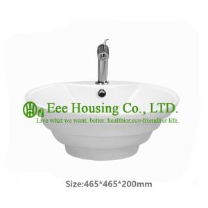 Wholesale Ceramic basin sanitary ware bathroom shower hair shampoo cabinet mounted wall round vanity basin from china suppliers