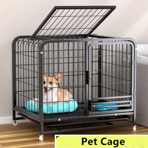 China Pet Dog Cage Small Medium-Sized Dog Crate In Bedroom Foldable Portable Indoor Household With Toilet Teddy Dog Cage Bold on sale