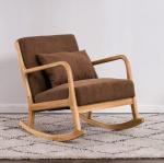 Rubber Wood Frame Nordic Single Rocking Chair Modern Sofa for Small Apartments
