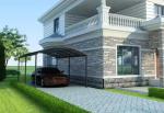 Aluminum Carport Metal Garage Tent Durable Polycarbonate Arched Roof Waterproof