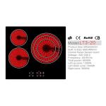 ODM ceramic surface 590mm 3 Burner Electric Stove